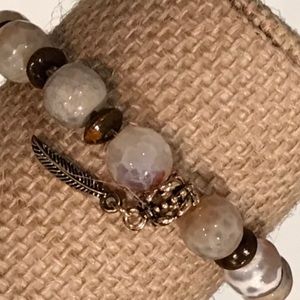 1 of a Kind Semi-Precious Stone Stretch Bracelet
